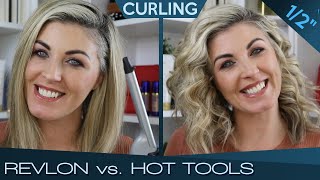 HOT TOOLS vs. REVLON .5 INCH 🌟 1/2&quot; Curling Iron Comparison Demo Review (Short Hair | Voloom Rootie)