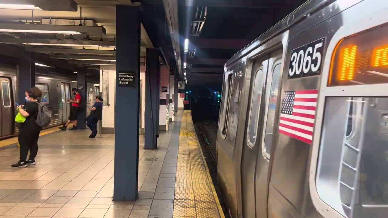 MTA IND 6th Ave Line Queens Bound M Train Departing B’way Lafayette St