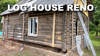 Lifting My House and Removing the Bottom Log (Log House Ep. 15)