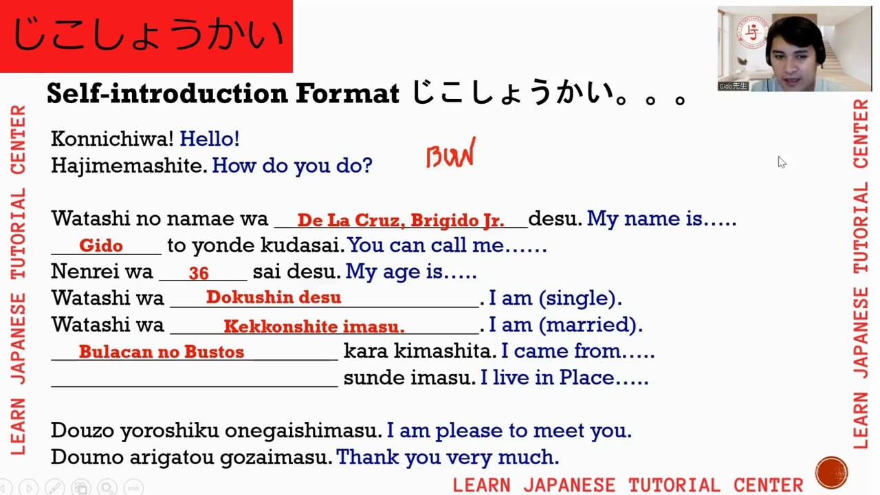 Jikoshoukai - Easiest Self Introduction in Japanese