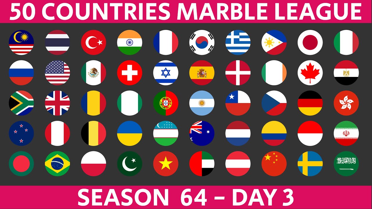 50 Countries Marble Race League Season 64 Day 3/10 Marble Race in Algodoo