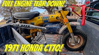 1971 Honda CT70 complete engine tear down including splitting the engine cases. ￼