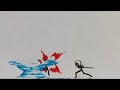 Water style stickman fight flipbook animation  140 pages stopmotion  clipper flipper