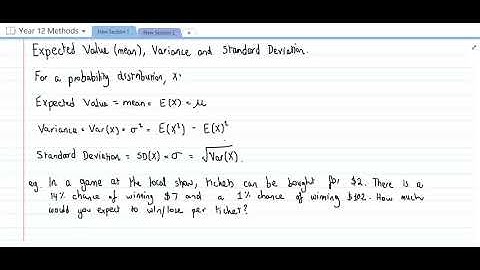 Expected Value, Variance and Standard Deviation 1