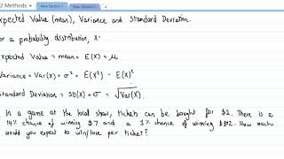 Expected Value, Variance and Standard Deviation 1
