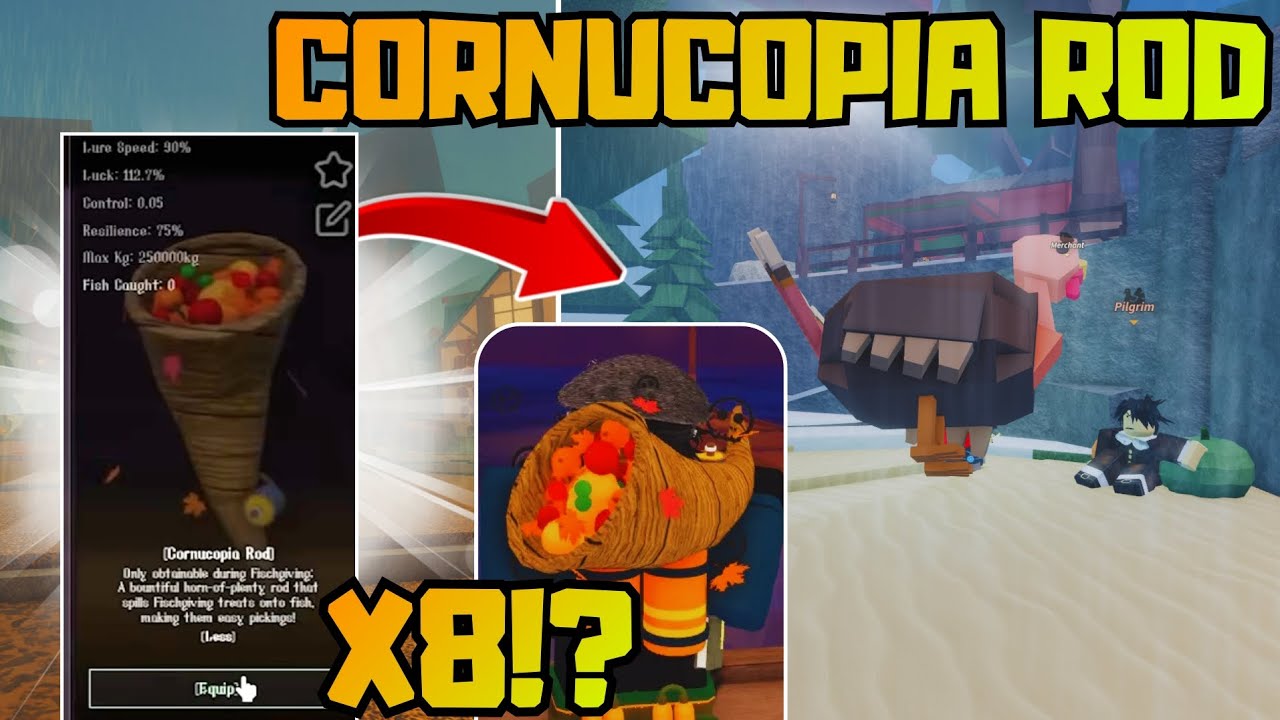 NUEVA CAÑA SECRETA CORNUCOPIA ROD y COMO CONSEGUIRLA RÁPIDO! EVENTO FISCHGIVING Fisch | Roblox