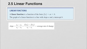 2.5 Linear Functions