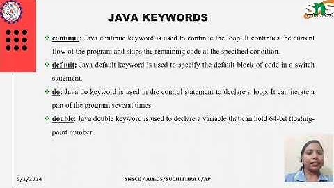 Suchithra C ,Assistant professor,  AI&DS| Lecture series  video | SNS  Institution