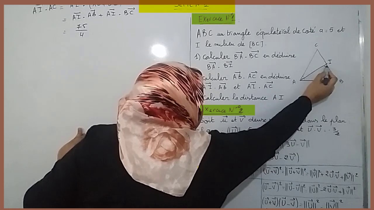 Produit scalaire exercices corrigés - Série 1 - Tronc commun