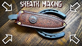 MAKING A LEATHER SHEATH | For A Forged Horseshoe Knife | Leather Craft