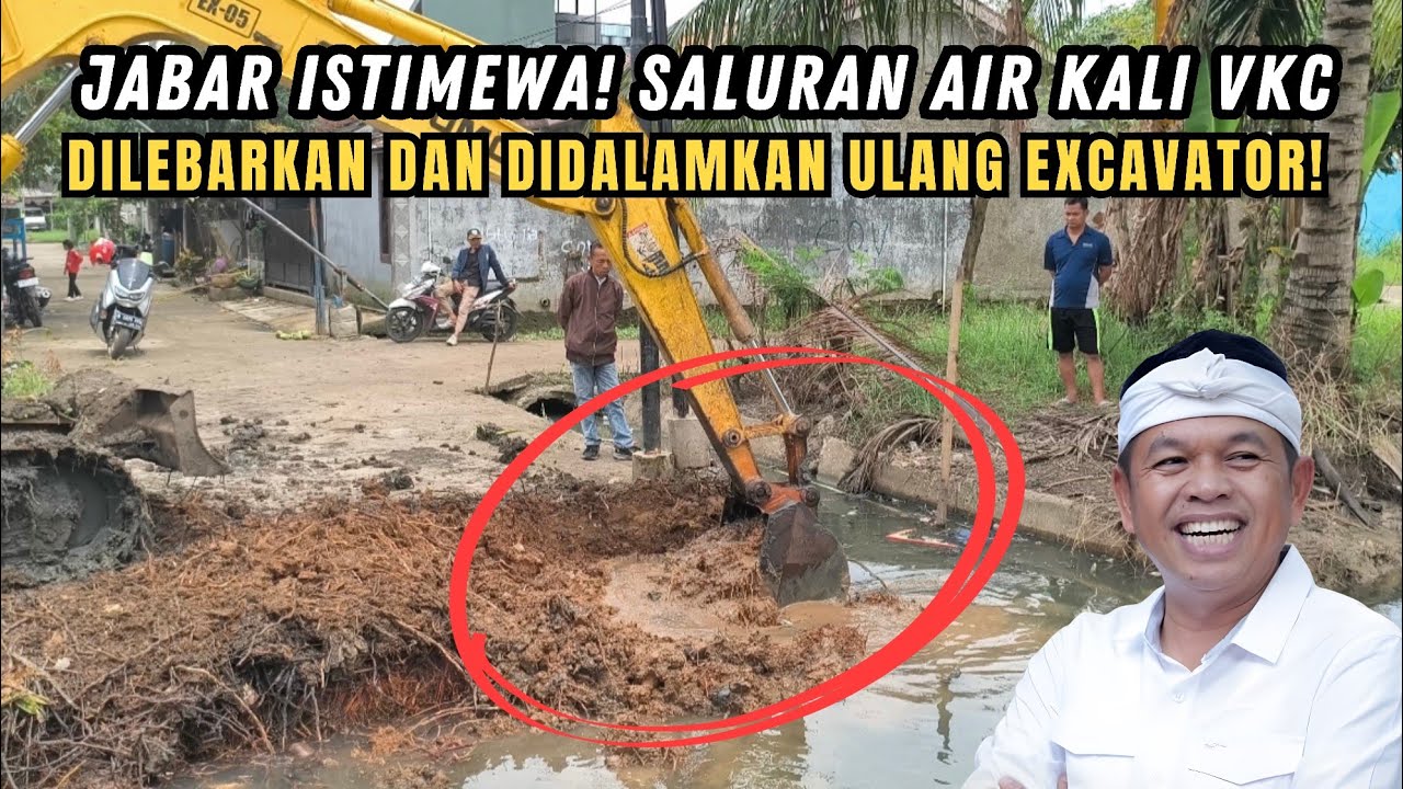 JABAR ISTIMEWA❗SALURAN AIR KALI VKC DILEBARKAN DAN DIDALAMKAN ULANG EXCAVATOR UNTUK CEGAH BANJIR❗