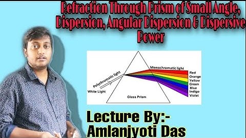 Refraction Through Prism of Small Angle, Dispersion, Angular Dispersion & Dispersive Power