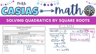 How to Solve a Quadratic Equation by Square Roots | Algebra 1 Lesson