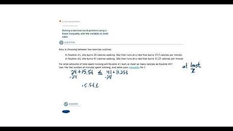 Solving a decimal word problem using a linear inequality with variables on both sides