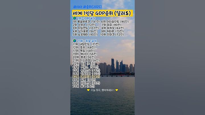👇 1인당 GDP로 본 2025 세계 경제력 순위