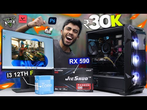 30,000/- Rs Super Intel Gaming PC Build🔥 With 8GB GPU! Complete Guide🪛 Gaming Test 12th Gen+8GB GPU