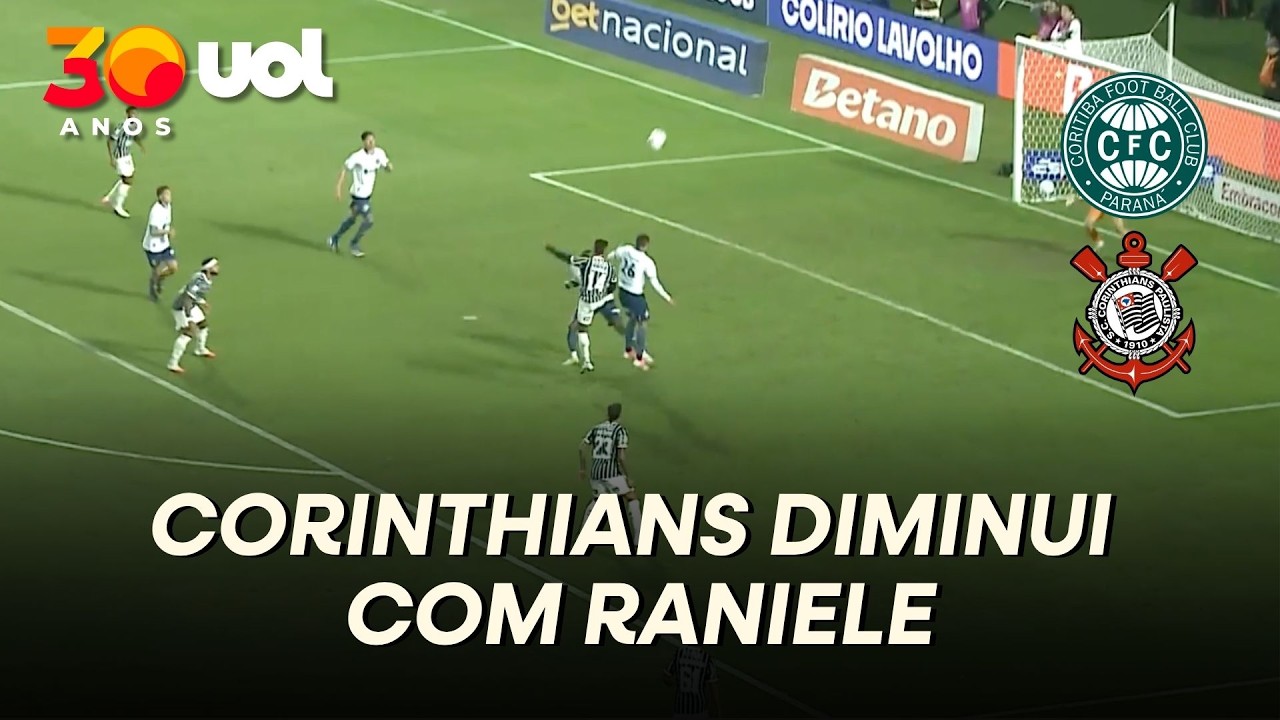 CORINTHIANS DIMINUI CONTRA O CORITIBA NO APAGAR DAS LUZES COM RANIELE; VEJA O GOL
