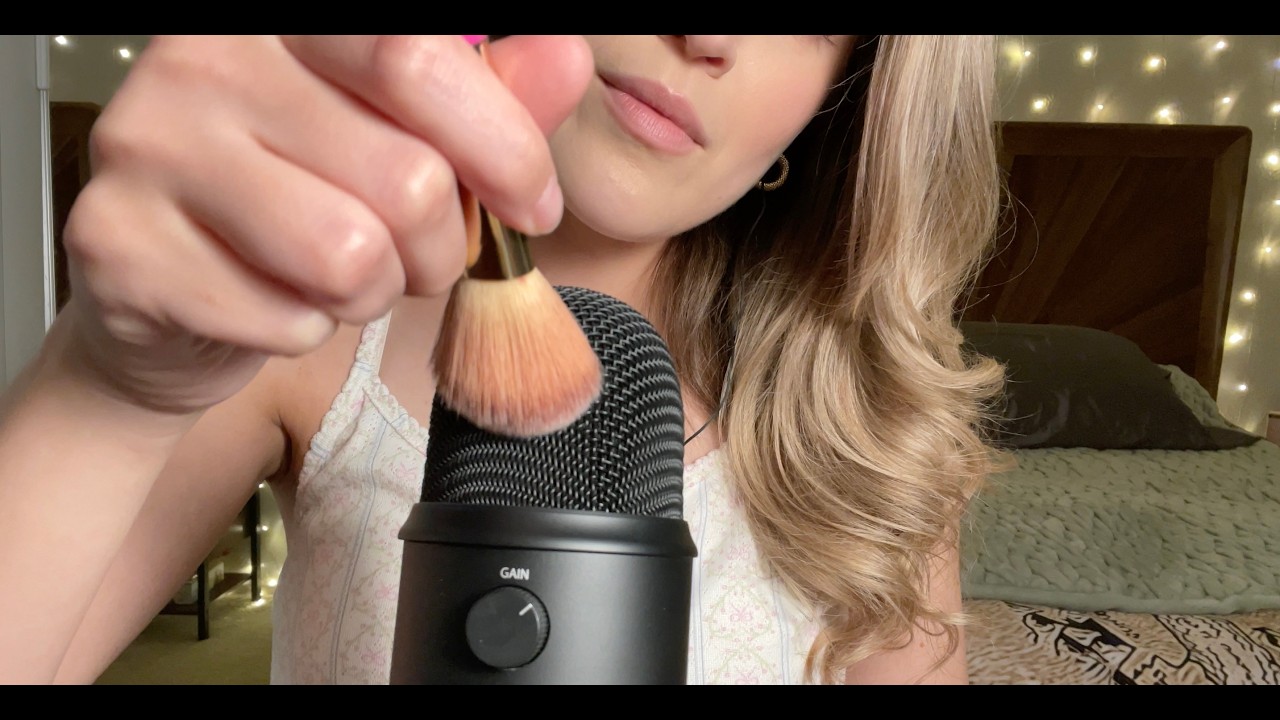 ~asmr~mic brushing + face touches
