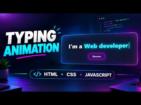 Typing Animation Effect Using HTML, CSS & JavaScript | Modern UI Project 🚀.
