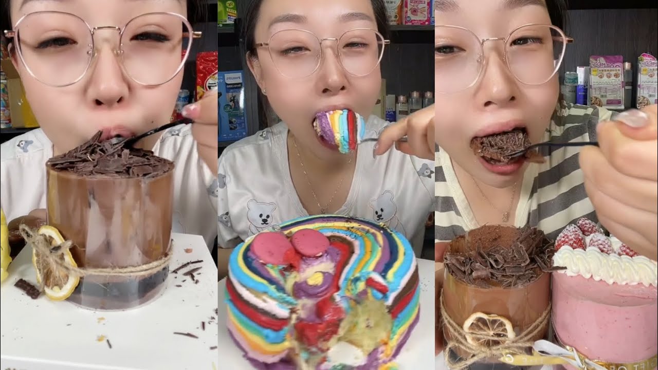 MUKBANG/ASMR LAVA CAKE KUAISHOU KWAIAPP|CHINESE EATINGSHOW