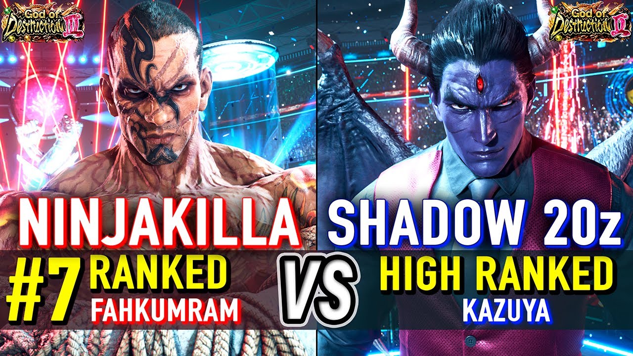 T8 🔥 NINJAKILLA (#7 Ranked Fahkumram) vs SHADOW 20Z (Kazuya