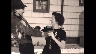 Snowball Fight During Winter Storm in 1947