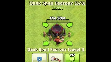 Upgrade Dark spell factory LvL 1 to LvL 5. #shorts