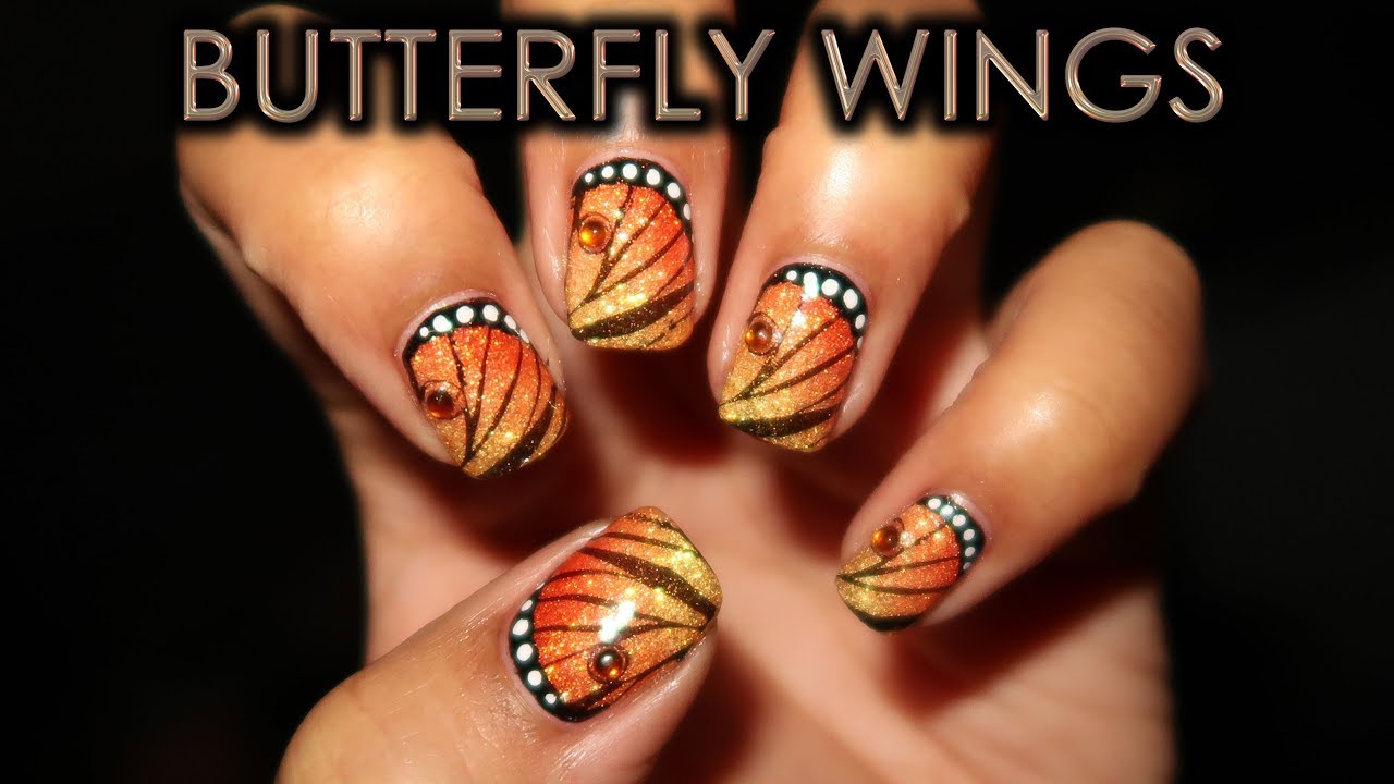 Monarch Butterfly Wing Nail Art Stamping - wide 7