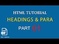Html tutorial for beginners tamil  01  html heading  paragraph tags