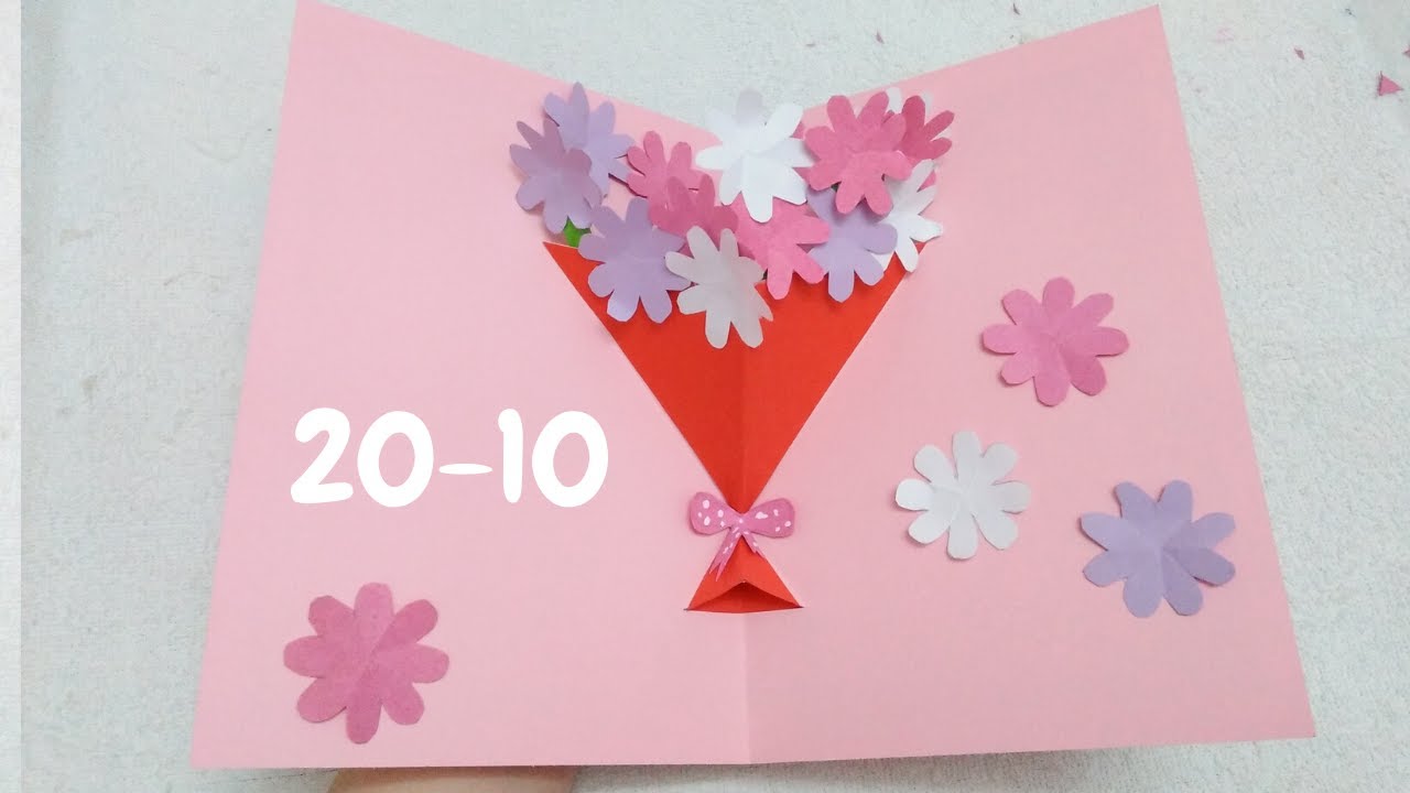 Cách Làm Thiệp Bó Hoa 3D Ngày 20/10 Cực Đơn Giản Và Đẹp | DIY Card - YouTube