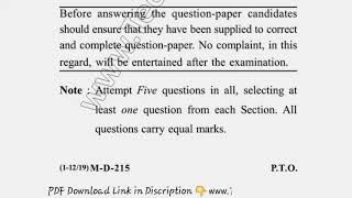 2017 BCA 4th Sem Object Oriented Programming Question Paper