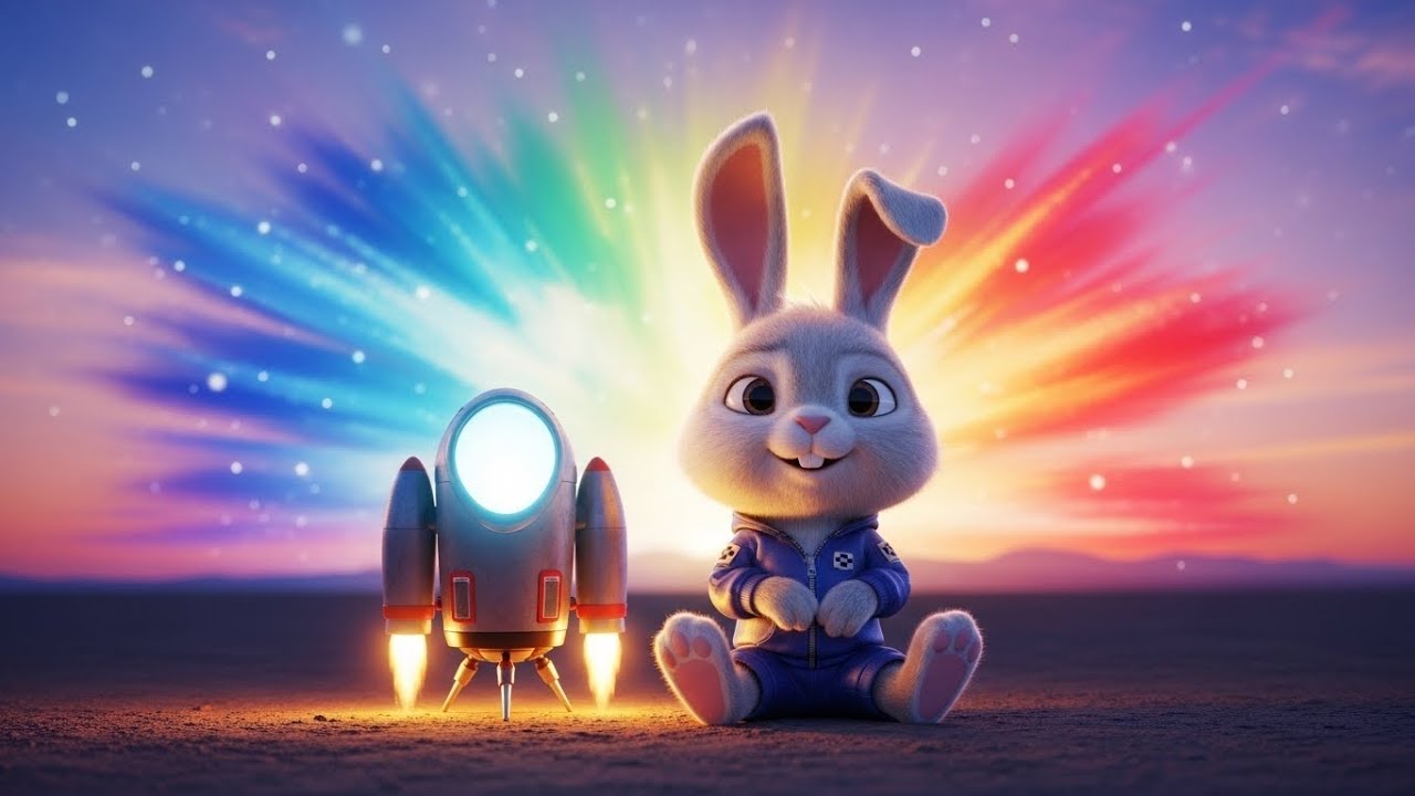 Забавная песенка про кролика с реактивным ранцем | Космические приключения и стишки для детей и м...