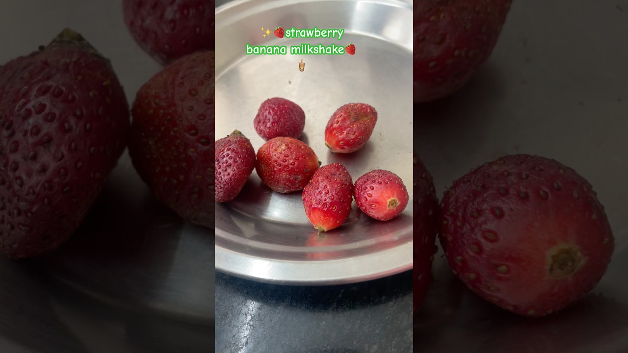 Homemade Strawberry Banana Milkshake🍓#strawberrymilkshakerecipe#bananashake#milkshake#smoothie🍌🍓