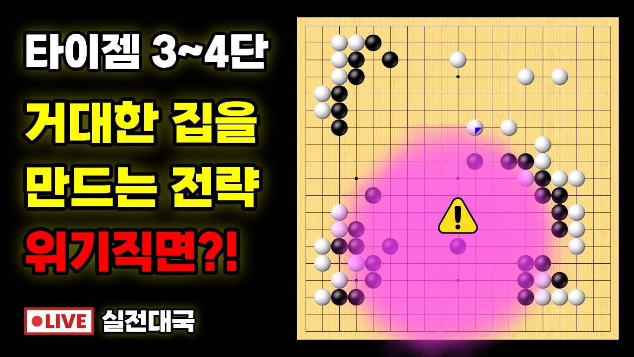 실전대국해설 - 흑 세력이 집이되면서 대위기..