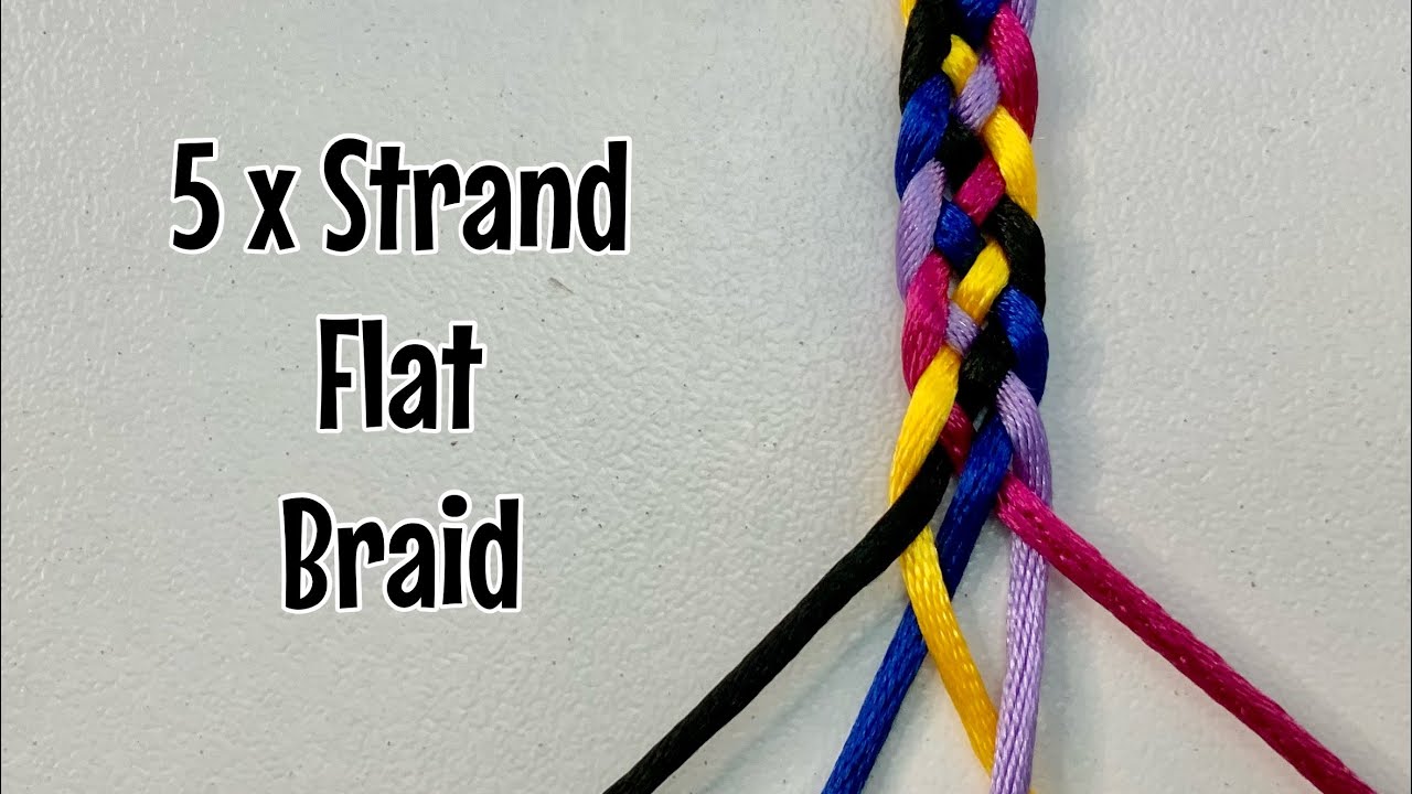 How to make a Five Strand Flat Braid - 5 strand plait #bracelets