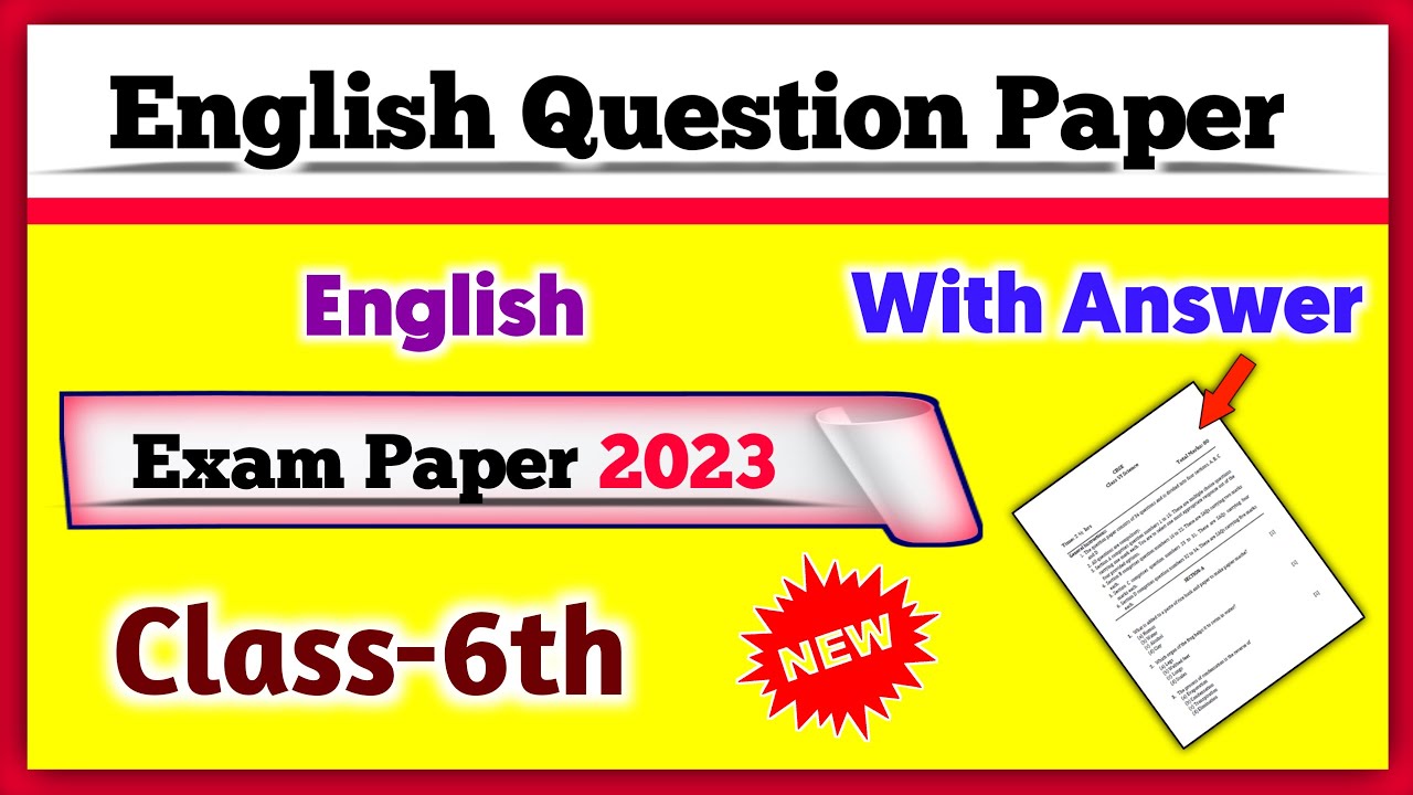 essay 1 exam paper 6th class 2023