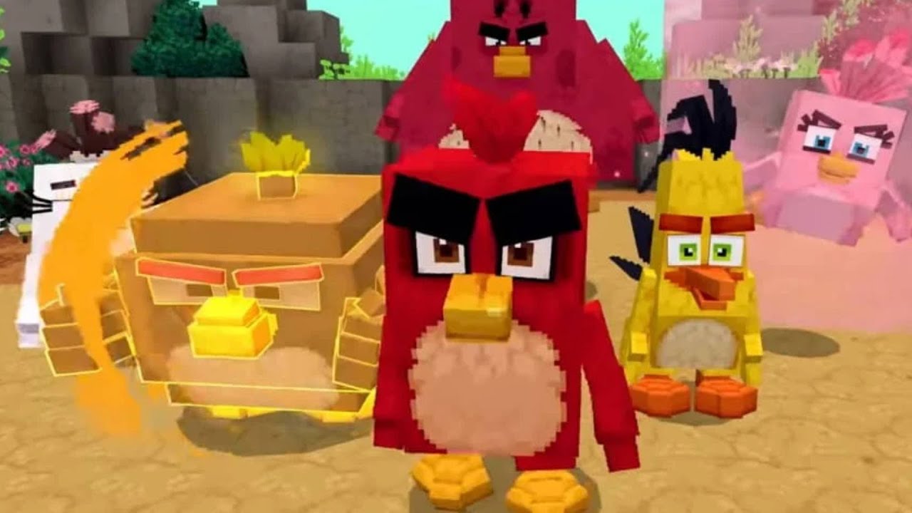 SOMOS ANGRY BIRDS EN MINECRAFT!? 🐦 MINECRAFT BEDROCK ANGRY BIRD DLC ...