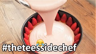 NO BAKE Strawberry Cheesecake | Just mix and pour by The Teesside Chef 695 views 1 year ago 5 minutes, 47 seconds