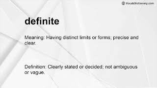 definite Meaning