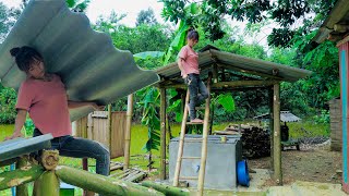 Make a cover for the clean water tank. Clean water system for farms. Daily life - Amand