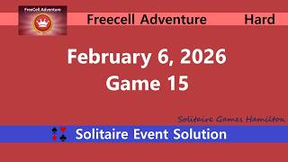 FreeCell Adventure Game #15 | February 6, 2026 Event | Hard screenshot 4