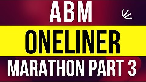 ABM || REVISION SESSION || ONE LINER || PART 3