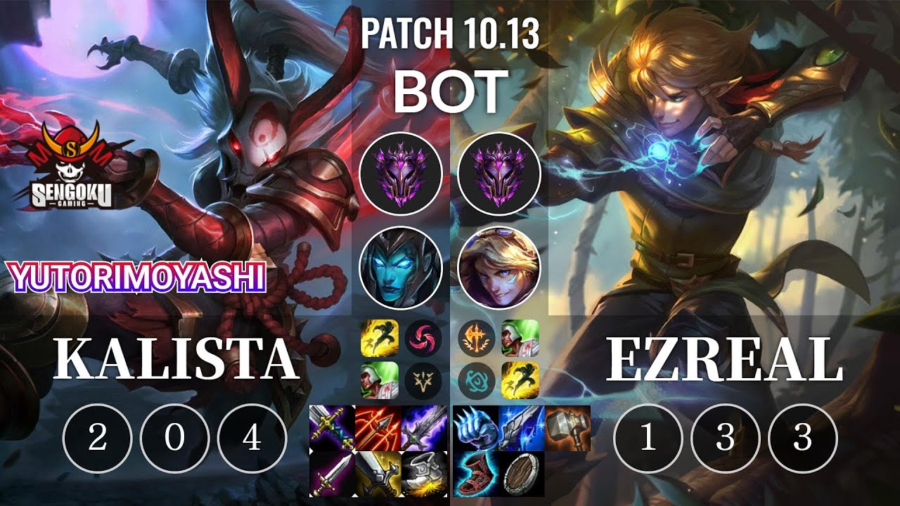 SG Yutorimoyashi Kalista vs Ezreal Bot - KR Patch 10.13