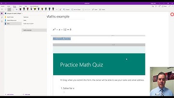 Generate a Maths quiz from OneNote