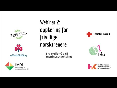 Webinar 2: Fra ordforråd til meningsutvekslinger i norsktrening