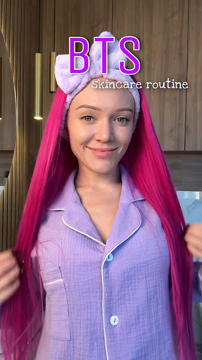 BTS skincare routine💜Guess the next color?) #beauty #haul #unboxing #skincare #routinevlog