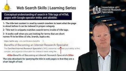 Google Advanced Search intitle tag with intitle: & allintitle: Vol. 4 | Web Search Skills Series