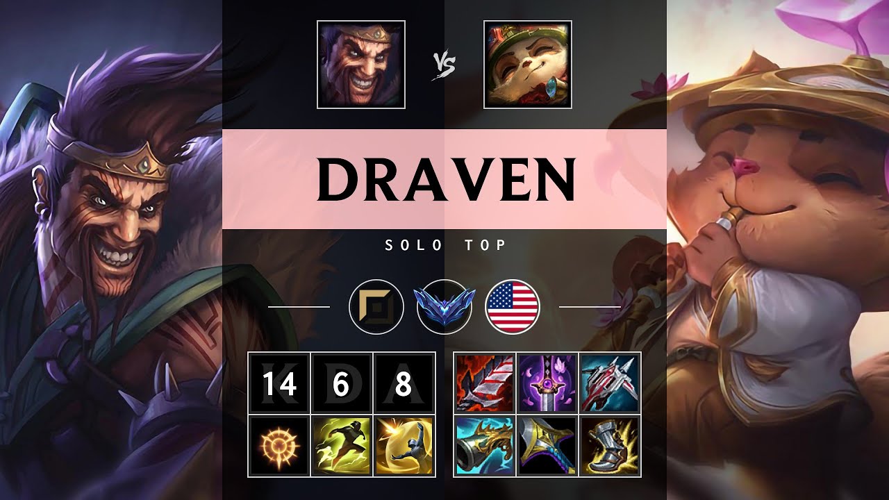 Draven Top vs Teemo - NA Diamond Patch 25.19
