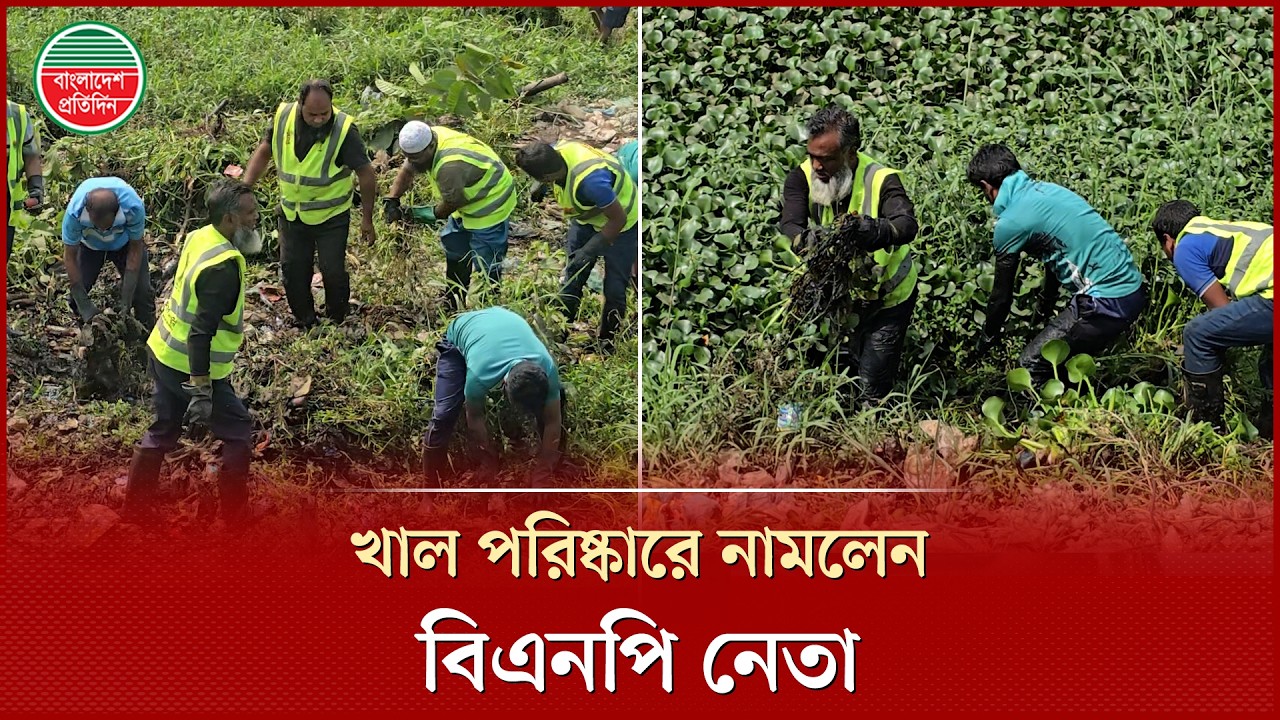 খাল পরিষ্কার করতে কর্মীদের নিয়ে ময়লা পানিতে নামলেন বিএনপি নেতা | Canal Cleaning | Social Work