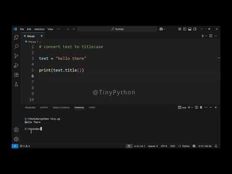 Convert text to title case in Python | Tiny Lessons
